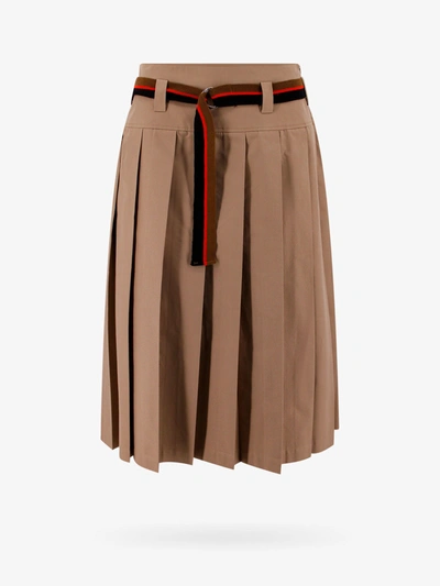 Shop Drumohr Skirt In Beige