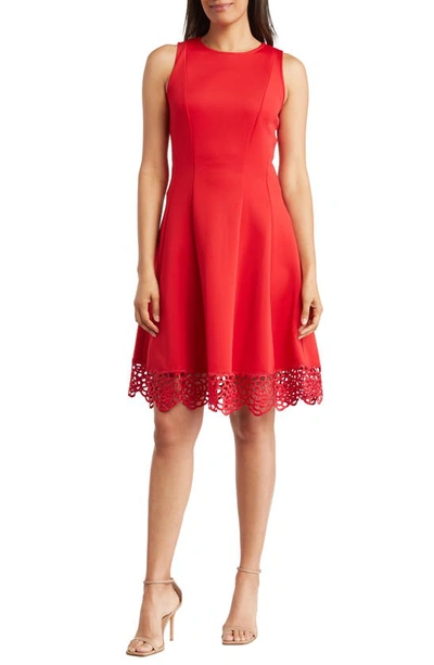 Shop Donna Ricco Sleeveless Fit & Flare Dress In Red