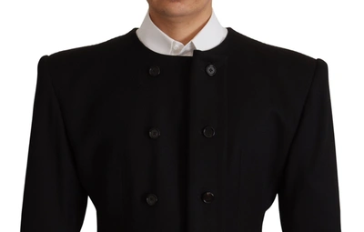 Shop Dolce & Gabbana Black Wool Double Breasted Blazer Men's Jacket