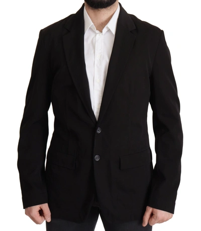 Shop Dolce & Gabbana Black Wool Single Breasted Coat Men's Blazer