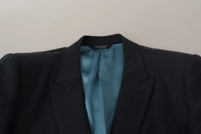 Shop Dolce & Gabbana Dark Blue Alta Sartoria Jacket Coat Men's Blazer