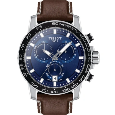 Shop Tissot Men's Supersport Blue Dial Watch In Black