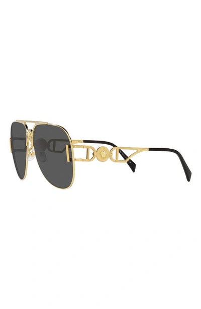 Shop Versace 63mm Pilot Sunglasses In Gold