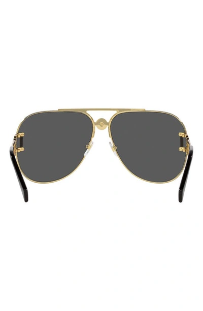 Shop Versace 63mm Pilot Sunglasses In Gold