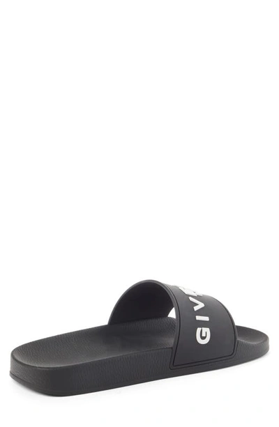 Givenchy Black Flat Slides With Logo In Polyurethane Man In Black