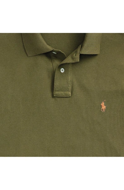 Shop Polo Ralph Lauren Cotton Piqué Polo In Canopy Olive