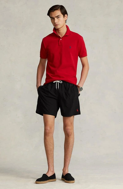 Shop Polo Ralph Lauren Traveler Swim Trunks In Polo Black