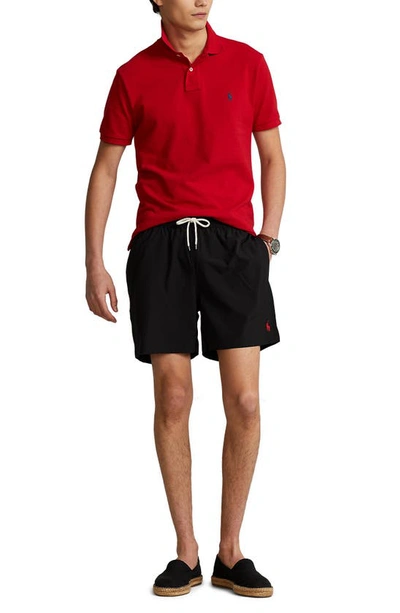 Shop Polo Ralph Lauren Traveler Swim Trunks In Polo Black