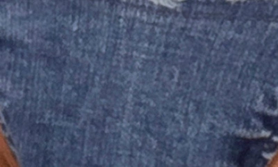 Shop Edikted Didi Distressed Denim Side Tie Bikini Bottoms In Blue