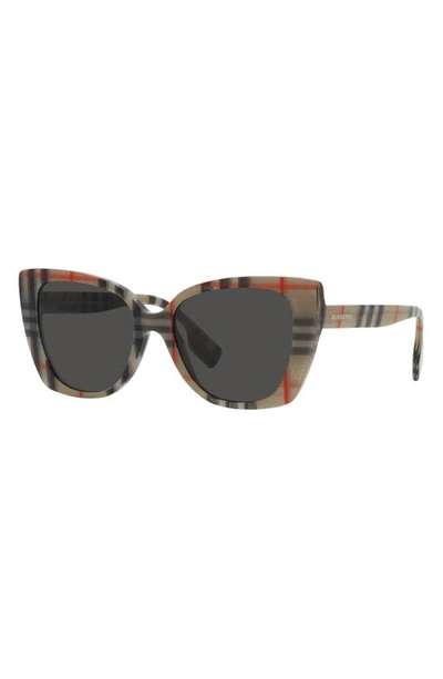 Shop Burberry Meryl 54mm Cat Eye Sunglasses In Rubber Gunmetal