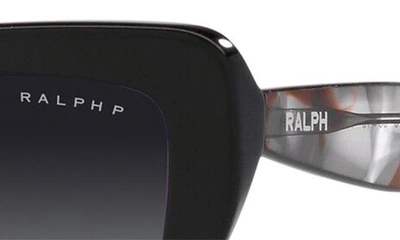 Shop Ralph 53mm Gradient Polarized Rectangular Sunglasses In Shiny Black