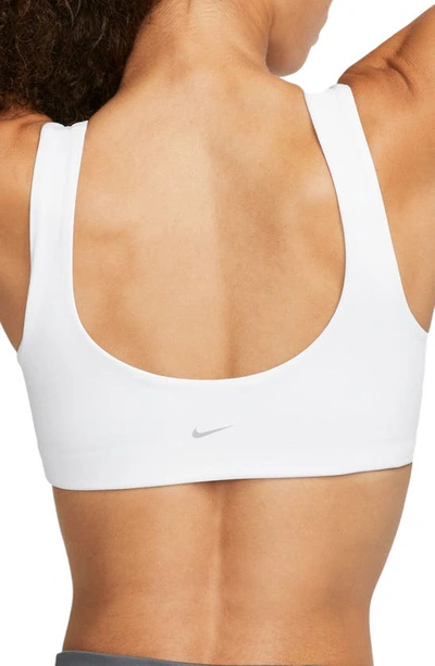 Shop Nike Alate All U Sports Bra In White/ Pcg3c