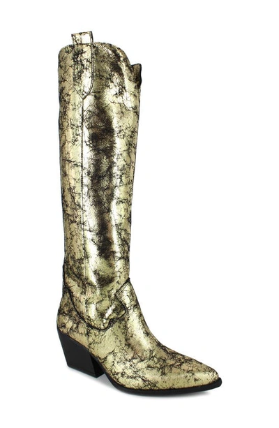 Shop Zigi Valezka Knee High Boot In Gold