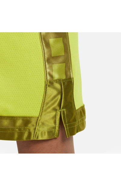 Shop Nike Kids' Elite Basketball Shorts In Bright Cactus/ White