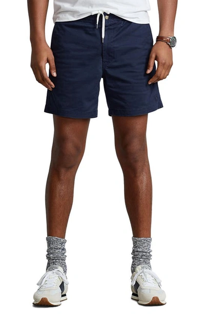 Shop Polo Ralph Lauren Prepster Stretch Cotton Shorts In Nautical Ink