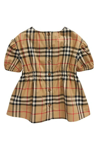 Shop Burberry Kids' Shelley Check Poplin Dress In Brown