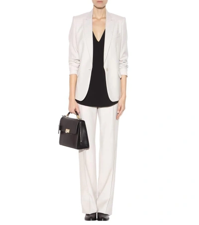 Shop Stella Mccartney Jasmine Wool Straight-leg Trousers In White