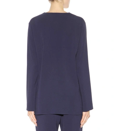 Shop Stella Mccartney Arlesa Crêpe Top In Iedigo