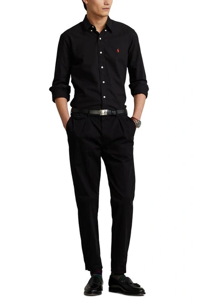 Polo Ralph Lauren Black Shirt With Pony Embroidery In Black