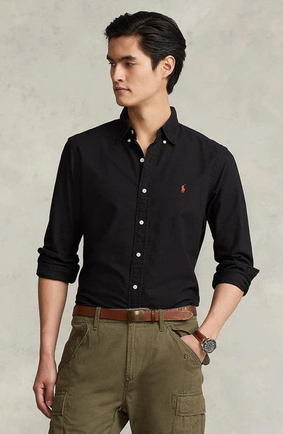 Polo Ralph Lauren Classic Fit Long Sleeve Cotton Oxford Button Down Shirt  In Polo Black | ModeSens