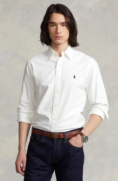 Polo Ralph Lauren Classic Pony Logo Oxford Shirt In White