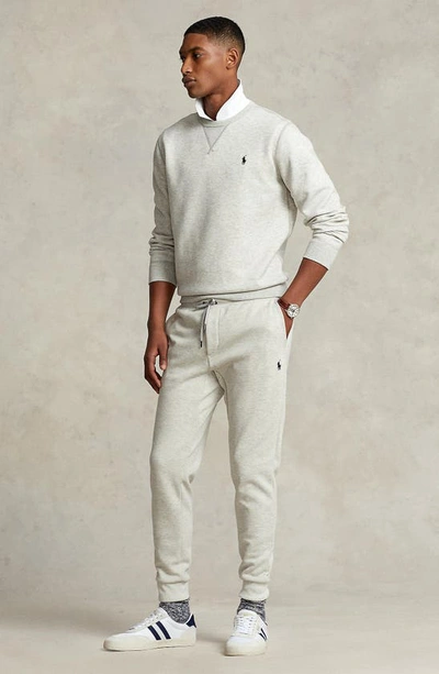 Shop Polo Ralph Lauren Double Knit Jogger Pants In Light Sport Heather