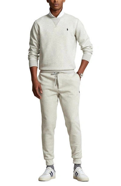 Shop Polo Ralph Lauren Double Knit Jogger Pants In Light Sport Heather