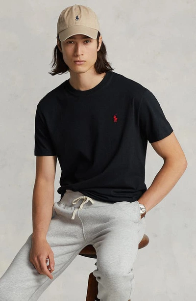 Shop Polo Ralph Lauren Embroidered Logo Crewneck T-shirt In Ralph Lauren Black