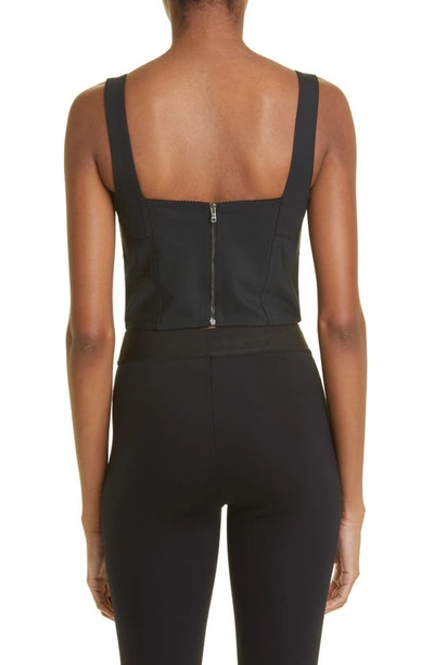 Dolce & Gabbana Shaper Corset Bustier Top In Jacquard And Lace In Black