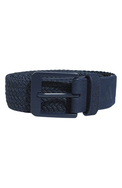 Shop Adidas Golf Braided Recycled Polyester Belt In Collegiate Navy