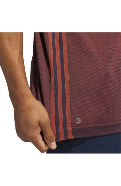 Shop Adidas Golf Ultimate365 Primeknit Performance Golf Polo In Collegiate Navy/ Preloved Red
