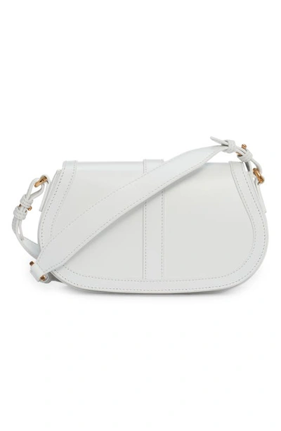 Shop Versace Medium Greca Goddess Leather Shoulder Bag In Optical White- Gold