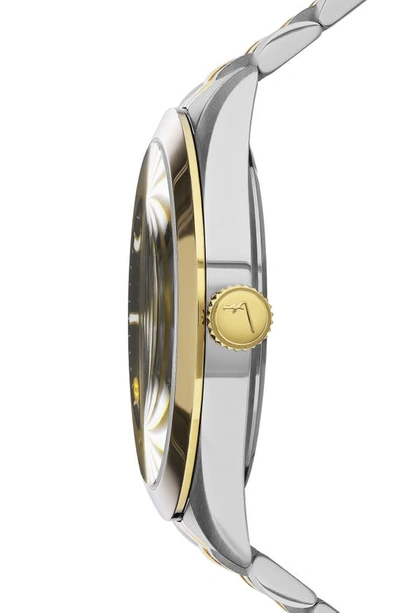 Shop Ferragamo Classic Bracelet Watch, 42mm In Two Tone Gold/ Silver
