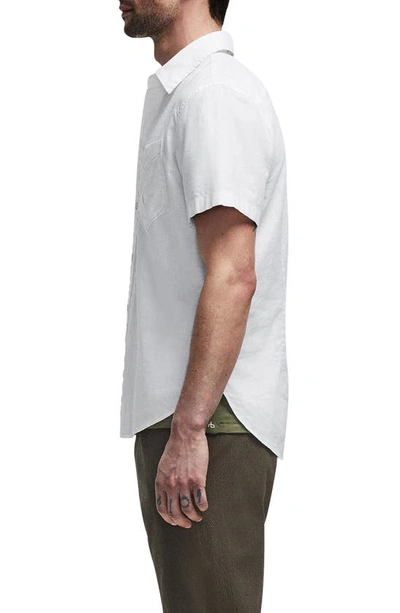 Shop Rag & Bone Arrow Short Sleeve Hemp & Cotton Button-up Shirt In Brightwht
