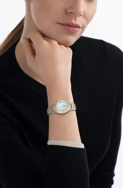 Shop Ferragamo Elliptical Bracelet Watch, 28mm In Two Tone