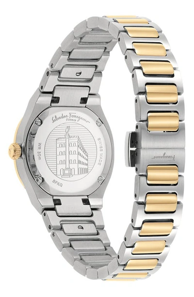 Shop Ferragamo Elliptical Bracelet Watch, 28mm In Two Tone