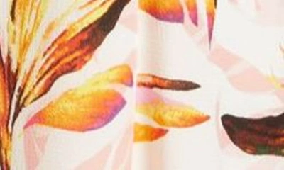 Shop Donna Ricco Print Tie Waist Flutter Sleeve Dress In Ivory Multi