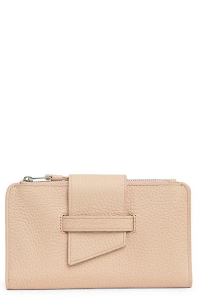 Shop Allsaints Ray Leather Wallet In Alabaster Pink