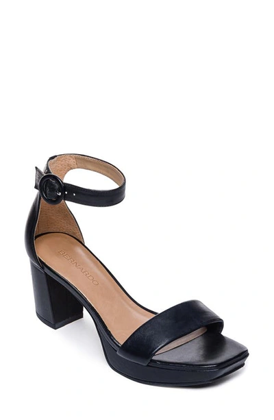 Shop Bernardo Footwear Carla Square Toed Ankle Strap Sandal In Black