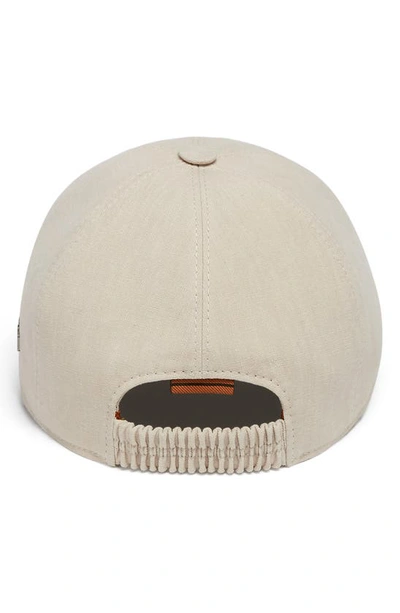 Shop Zegna Linen Baseball Cap In Natural