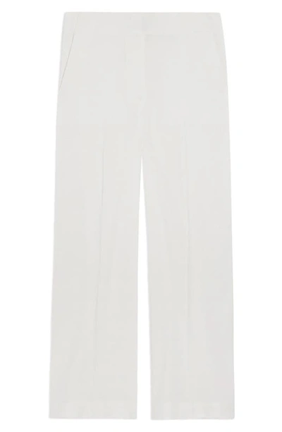 Shop Theory Linen Blend Straight Leg Ankle Pants In White