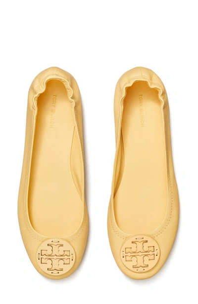 Shop Tory Burch Minnie Travel Ballet Flat In Peach Puff