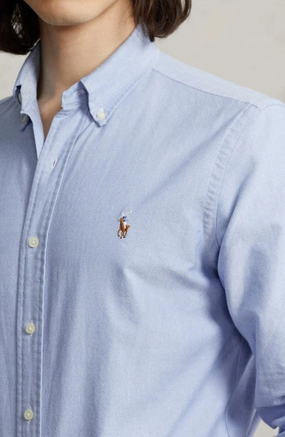 Polo Ralph Lauren Classic Fit Long Sleeve Cotton Oxford Button Down Shirt In Blue
