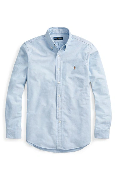Polo Ralph Lauren Classic Fit Long Sleeve Cotton Oxford Button Down Shirt In Blue