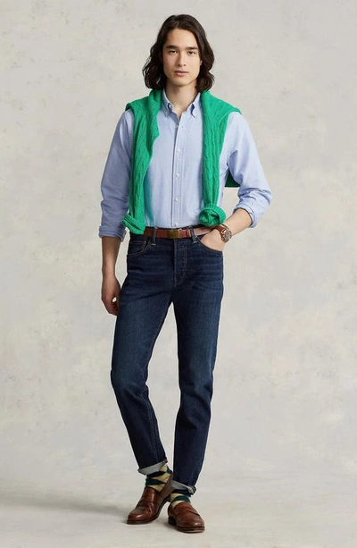 Polo Ralph Lauren Classic Fit Long Sleeve Cotton Oxford Button Down Shirt In Blue