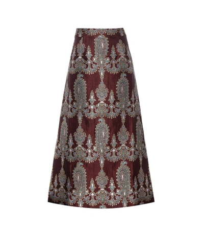 Alessandra Rich Printed Silk-blend Skirt In Paisley