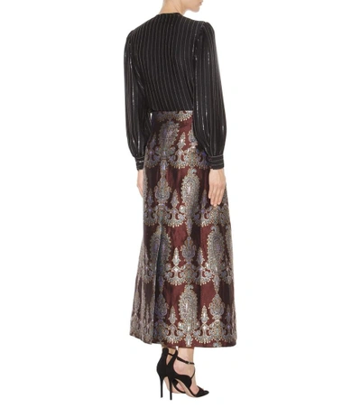 Shop Alessandra Rich Printed Silk-blend Skirt In Paisley