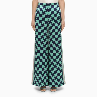 Casablanca Patterned Silk Wide-leg Pants In Print