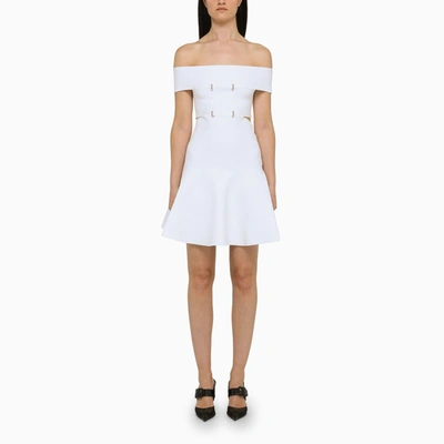 Shop Alexander Mcqueen White Short Dress With Cut-out