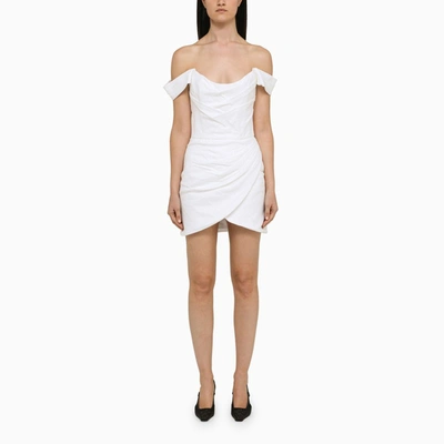 Shop Costarellos Leanna Ecru Short Dress In White